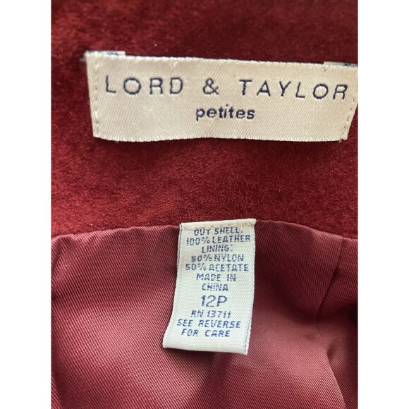 Lord & Taylor Petites Suede Leather Skirt Size 12P Fall Color Block Vintage - Picture 6 of 8